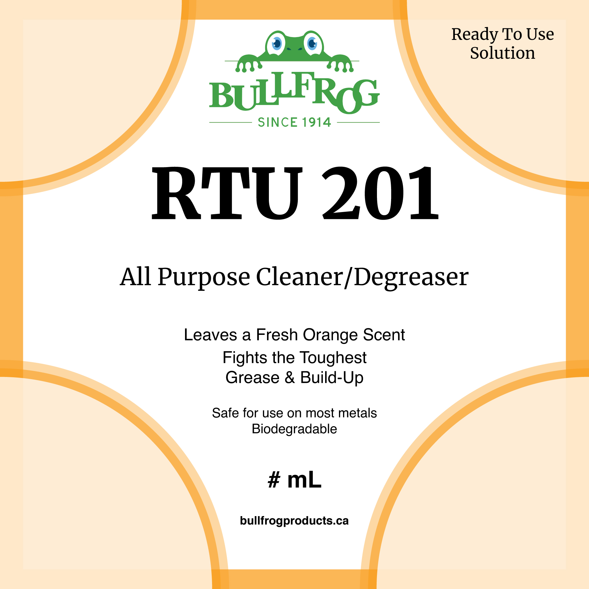 RTU 201 Front Label image and 500mL product image